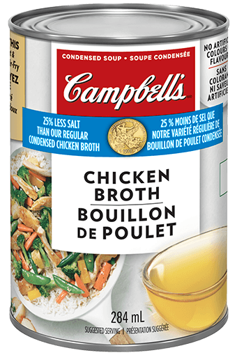 Campbell's Condensed 25% less salt chicken broth can