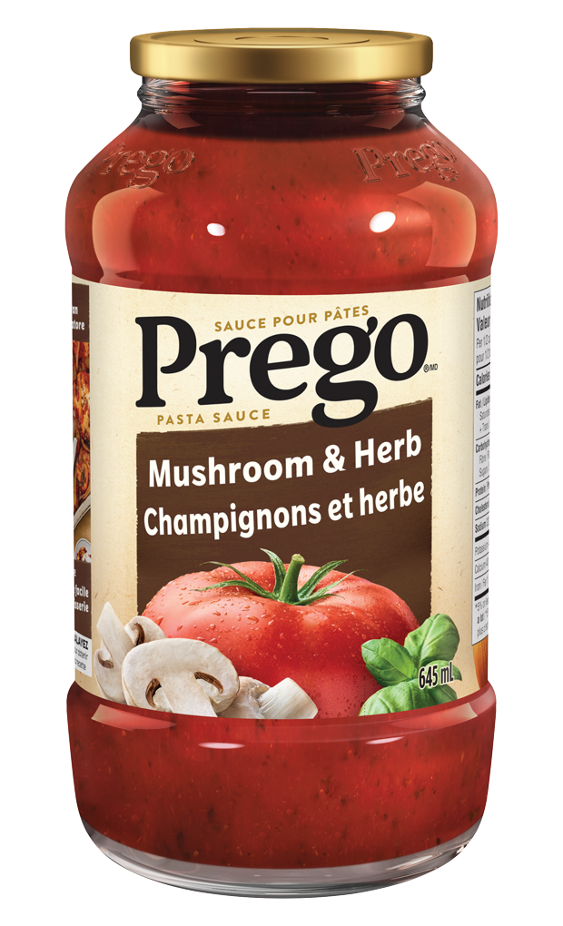 Sauce pour pâtes PregoMD, Champignons et herbe (645mL)