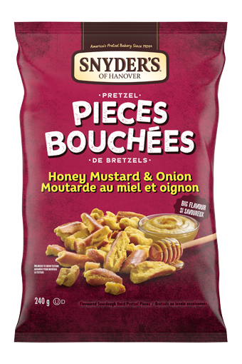 Bouchées de bretzels à la moutarde au miel et à l’oignon Snyder’s of Hanover® (240 g)